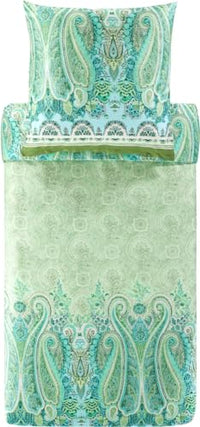 Thumbnail for Bassetti MERGELLINA bed linen + 2 pillowcases made of 100% cotton satin in the color Green V1, dimensions: 200x200 cm - 9327423 on sale
