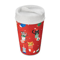 Thumbnail for ISO TO GO HAPPY CAT thermal mug 400ml organic red on sale