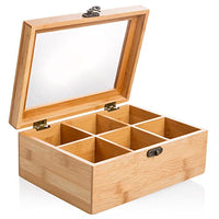 Thumbnail for wenco premium Teebox mit 6 Fächern, 21,7 x 16 x 9 cm, Bambus, Hellbraun im Sale