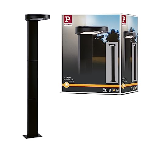 Paulmann 94249 Solar Pollerleuchte Ryse LED Außenleuchte incl. 1x1,2 Watt Anthrazit Kunststoff 3000 K Warmweiß, 1.2 W [Energieklasse A++] im Sale