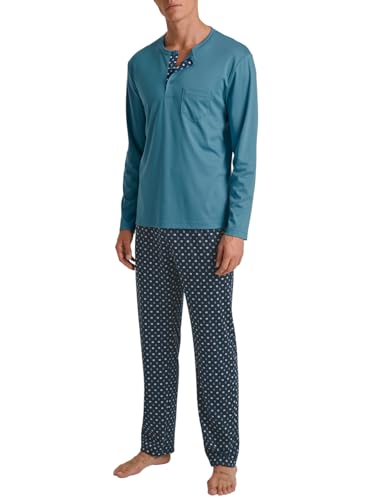CALIDA Relax Choice Pyjama, lang Herren, aus 100% Supima-Baumwolle, mit stoffbezogenem Gummibund im Sale
