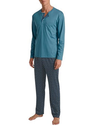 Thumbnail for CALIDA Relax Choice Pyjama, lang Herren, aus 100% Supima-Baumwolle, mit stoffbezogenem Gummibund im Sale