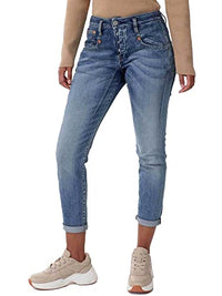 Thumbnail for Herrlicher Women's Shyra Cropped Organic Cotton Jeans, Faded Blue 666, 27 on Sale