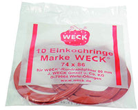 Thumbnail for Weck 6446 Gummiringe 74 x 86; Hochwertige Dichtungsringe; geeignet für Weck Rundrandgläser 100; zum Verschließen während dem Einkochen / Einwecken; 10 Stück, passend für Deckel Durchmesser 80mm, Rot im Sale