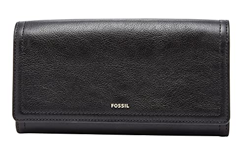 Fossil Brieftasche für Frauen Logan, Leder/Polyurethan Trim Klappe Clutch schwarz 19,4 cm L x 2,5 cm B x 10,2 cm H SL7833001 im Sale