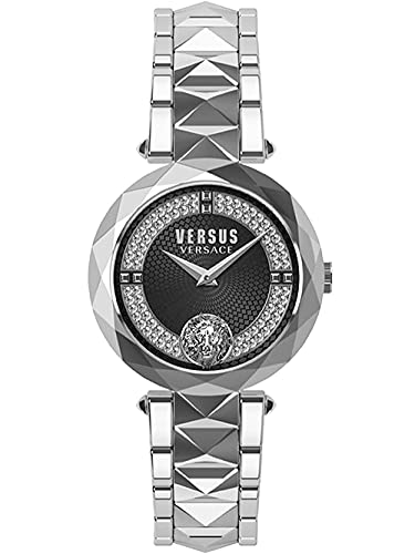 Versus Versace women's watch Covent Garden Crystal MM stainless steel bracelet, color: silver/black on sale