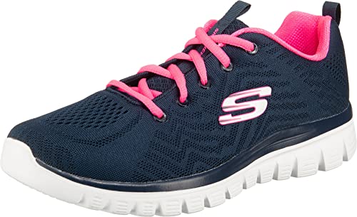 Skechers Women's Graceful-get Connected-12615 Sneakers, Charcoal Mesh Green Trim, EU on sale