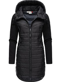 Thumbnail for Ragwear women's transitional jacket, lightweight long jacket with hood, Lucinda Long II Intl Navy24 on sale