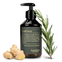 Thumbnail for Jean & Len Hand Soap Rosemary & Ginger, in the Christmas Edition, cleanses stressed hands, ideal as a gift, liquid soap in a refillable pump dispenser, without parabens & silicones, 250 ml on sale