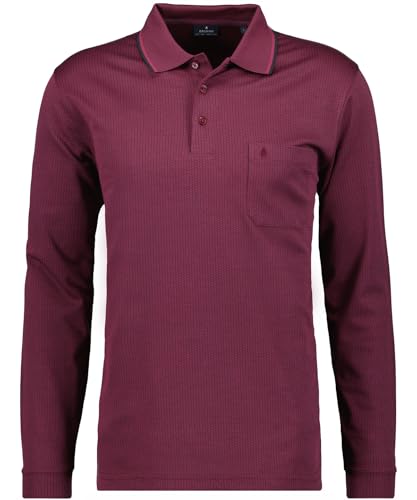 RAGMAN Herren Softknit-Polo Jacquard, Langarm S, Beere-620 im Sale