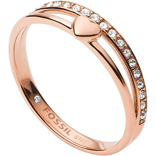 Fossil Ring Für Frauen Vintage Glitz, Länge: 21,5 X 20 X 6 Rose Gold Edelstahl Ring, JF03460791 im Sale