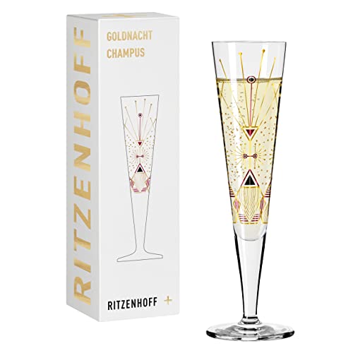 RITZENHOFF 1071025 Champagnerglas 200 ml - Serie Goldnacht Nr. 25 - Edles Designerstück mit Echt-Gold - Made in Germany im Sale
