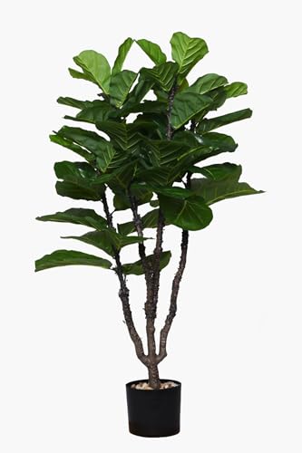 VIVANNO artificial fiddle-leaf fig Ficus lyrata FIGUS in a black pot 107 cm on sale