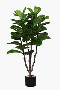 Thumbnail for VIVANNO artificial fiddle-leaf fig Ficus lyrata FIGUS in a black pot 107 cm on sale