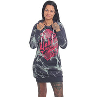 Thumbnail for Yakuza Damen Crests Burning Hoodie Kleid, Parisian Night, im Sale