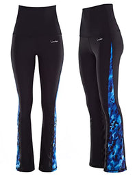 Thumbnail for WINSHAPE Damen Winshape Bchwl109 Women's Functional Boot Cut High Waist Blue Rainflowers Leggings, Blue Rainflowers, XXL EU im Sale