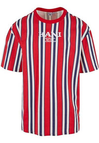 Thumbnail for Karl Kani Herren KM241-034-1 Retro Striped Tee red/Navy/Offwhite im Sale
