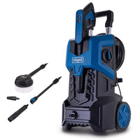 Thumbnail for Scheppach HCE3000 high-pressure cleaner with pressure gauge | 180 bar | 8 m anti-twist hose | 480 L/h | 2400 W | Adjustable high-pressure jet | Extendable carrying handle | Detergent container on sale