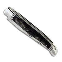 Thumbnail for Laguiole Actiforge Laguiole knife, black horn handle and stainless steel blades - French craftsmanship, 9 cm on sale