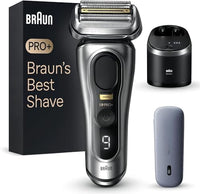 Thumbnail for Braun Series 9 Pro+ Men's Electric Shaver with 5 Pro Shaving Elements, Long Hair Trimmer & Cleaning Station, Shaver Charging Case PowerCase, 60 Min Runtime, Made in Germany, 9577cc, Silver on Sale