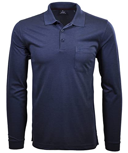 Ragman Herren Softknit-Polo Fineliner, Langarm,XXL,Schiefer im Sale