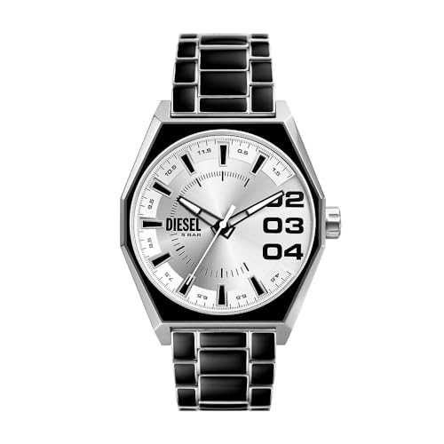 Diesel Herrenuhr Scraper Quarz-/3-Zeigerwerk 43 mm Gehäusegröße mit Edelstahlarmband DZ2195 im Sale