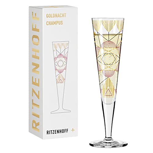 RITZENHOFF 1071026 Champagnerglas 200 ml - Serie Goldnacht Nr. 26 - Edles Designerstück mit Echt-Gold - Made in Germany im Sale