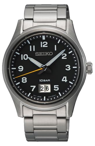 Seiko Herren Analog Quarz Uhr mit Edelstahl Armband SUR569P1 im Sale
