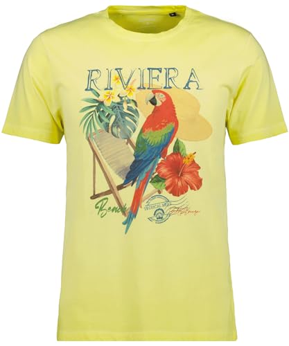 RAGMAN Herren T-Shirt mit Sommerprint L, Gelb Flash-515 im Sale