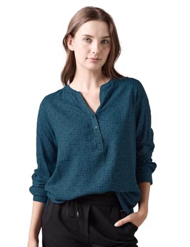 CECIL Damen B344440 Bedruckte Bluse, Deep Petrol, EU im Sale