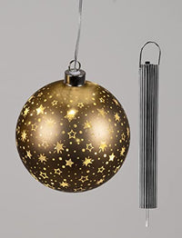 Thumbnail for Formano Kugel hängend Deko Braun-Gold mit Timer Weihnachten Dekoration Fenster Schmuck (Deko-Kugel 12 cm) im Sale