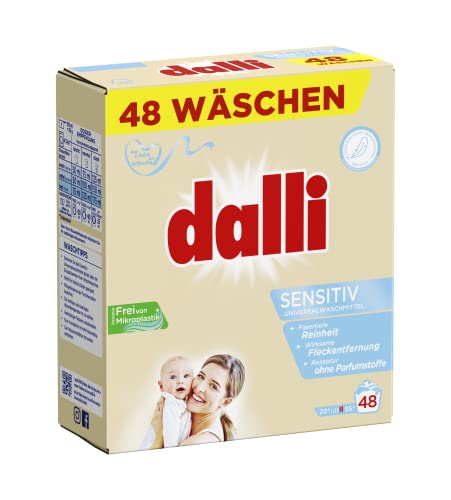 dalli Sensitive Powder – Unscented Laundry Detergent Powder for radiantly clean and fresh clothes – 48 wash loads on sale