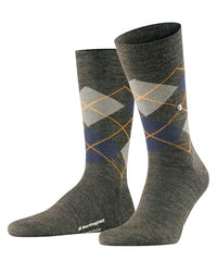 Thumbnail for Burlington Herren Socken Edinburgh Melange So Wolle gemustert 1 Paar, Grün Manganese Blue 7923, 40-46 im Sale