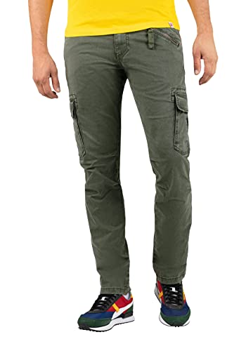 Timezone Herren Almindelig Bentz Freizeithose, Olive Wood, 34W / 32L EU im Sale