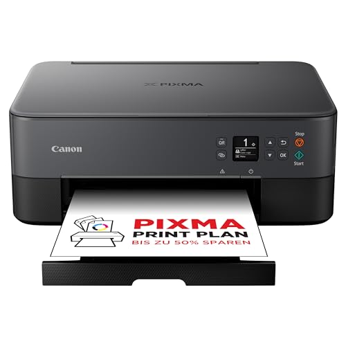 PIXMA TS5350i 3-in-1 WLAN-Drucker fürs Homeoffice, Kopierer und Scanner – PIXMA Print Plan kompatibel – Drucken von Randlosfotos – kabelloses Drucken/Scannen via Cloud und Smartphone (Schwarz) im Sale