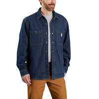 Thumbnail for Carhartt Herren Relaxed Fit Denim Fleece Lined Snap-Front Work Utility Button Down Shirt, Glacier,  EU im Sale