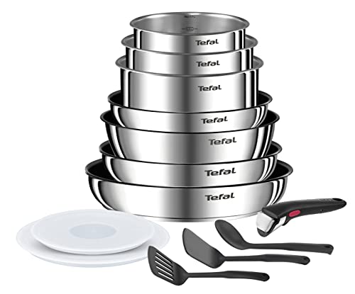 Tefal Ingenio Emotion cookware, 13-piece, stainless steel, stackable, non-stick coating, induction, L897DS04 on sale