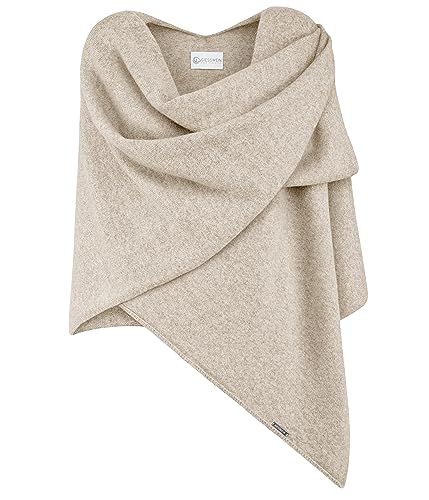 GIESSWEIN Merino Lambswool Cape - Eleganter Feinstrick Überwurf aus Lammwolle, Merinowolle Cape für Damen,  Umhängetuch, Poncho-Schal im Sale