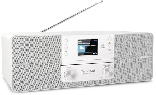 TechniSat DIGITRADIO 371 CD IR - Stereo Internetradio (DAB+, UKW, CD-Player, WLAN, Bluetooth, Farbdisplay, USB, AUX, Kopfhöreranschluss, Wecker, 10 Watt, Fernbedienung) weiß im Sale
