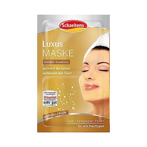 Schaebens Luxus Maske - mit Gold, Champagner, Kaviar und Perlen - (15 x 2 Einheiten. 5 mL je Einheit - Für 30 Anwendungen) - Für alle Hauttypen im Sale