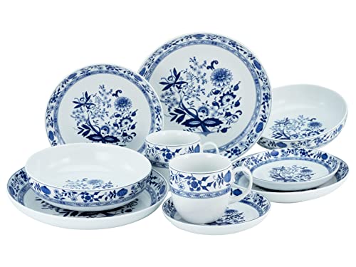 CreaTable, 15403, Allround Series - ONION PATTERN, 10-piece dinnerware set, combination service made of porcelain, dishwasher and microwave safe, Made in Europe on sale