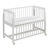 Thumbnail for Geuther Beistellbett Betty | 45 cm x 90 cm | 9-Fach Höhenverstellbar | mit Lattenrost aus Massivholz | Nachhaltige Qualität | Einfacher Aufbau | Weiß