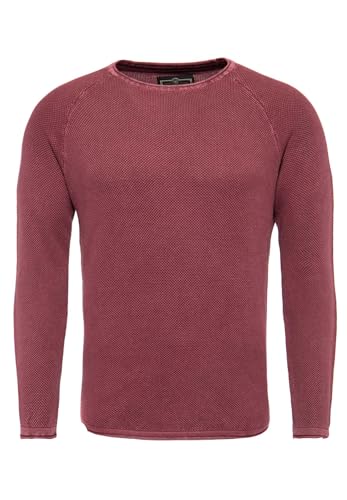 KEY LARGO Herren Thomas Round Neck Pullover, Bordeaux red (1303), im Sale