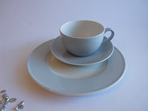 Dibbern SPECIAL OFFER Solid Color - Coffee cup mU 0.25 + plate 21 cm - light grey - NEW in Sale