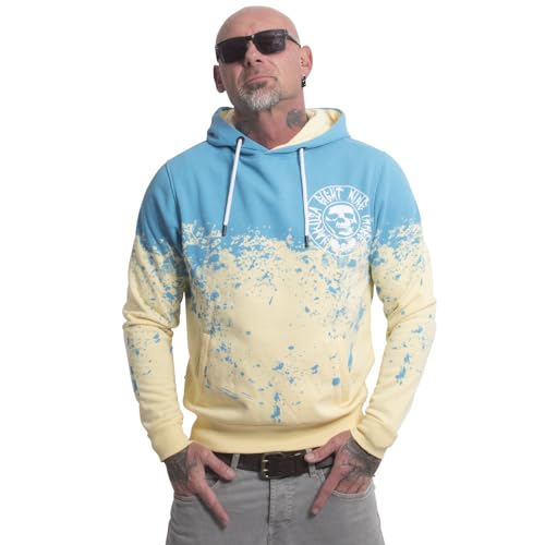 Yakuza Herren Splash Allover Kapuzenpullover, Whitecap Gray, im Sale