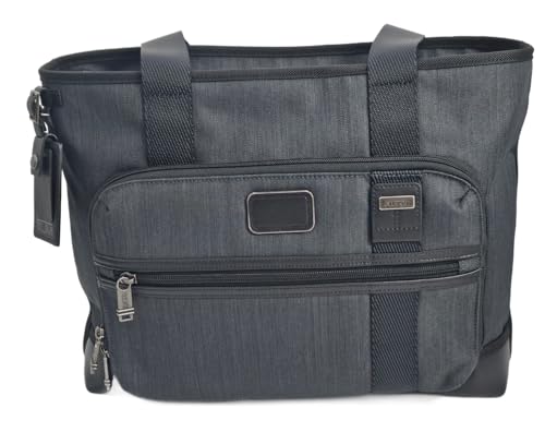 TUMI 146833-1174 East West Dark Grey/Black with Silver Hardware Tote Bag, Black, Large on Sale