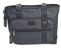 Thumbnail for TUMI 146833-1174 East West Dark Grey/Black with Silver Hardware Tote Bag, Black, Large on Sale