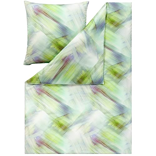 ESTELLA Mako satin bed linen Blaze color Kiwi on sale