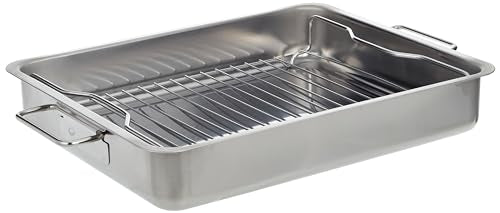 IKEA Koncis oven dish with rack, stainless steel, silver, x 32 x 7 cm on sale