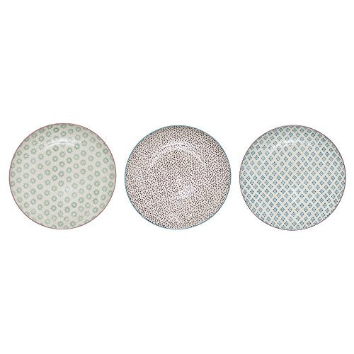 Bloomingville Teller Patrizia, grün lila blau, Keramik, 3er Set, 25 cm im Sale